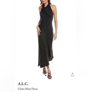 Claire maxi dress in black satin